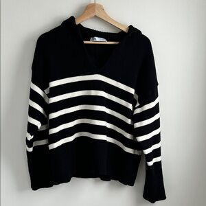 Zara Black and White Striped Sweater